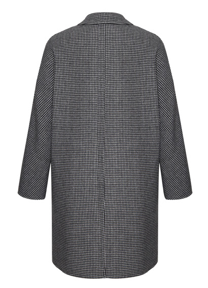 Women's Hand-Stitch Houndstooth Woolen Coat